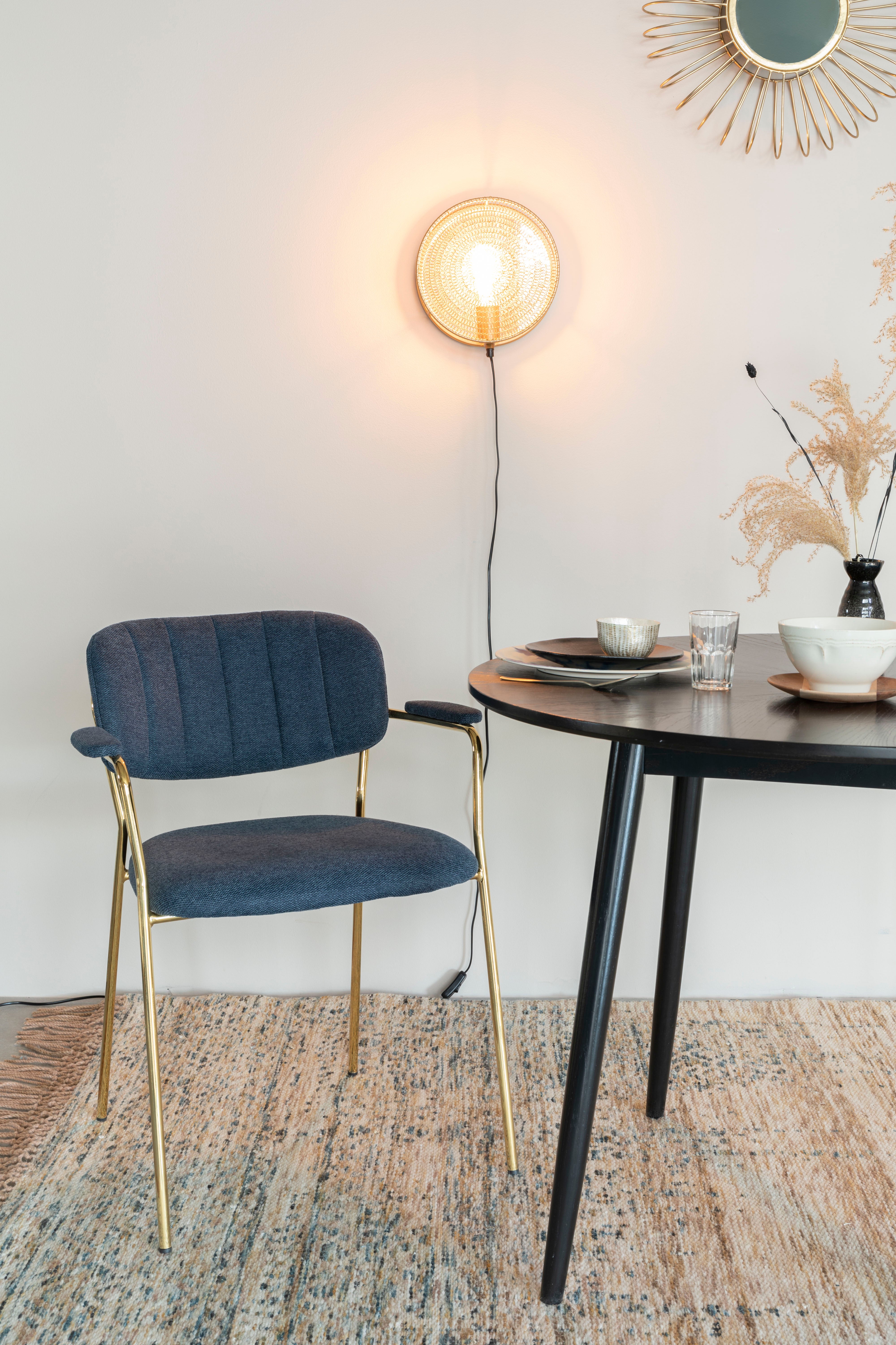 Armstoel Jolien Gold/Dark Blue